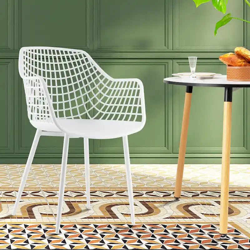 Set of 4 Modern Plastic Shell Dining Chairs with Metal Legs by Costway - image 12