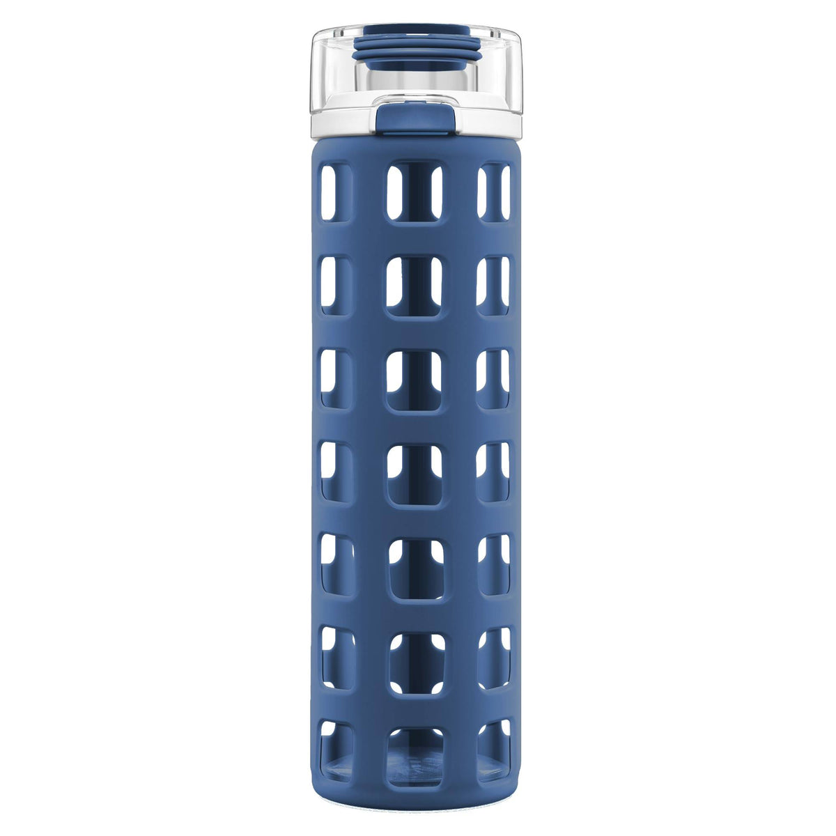 Ello Syndicate BPA-Free Glass Water Bottle with Flip Lid, Bold Blue, 20 oz. - image 1