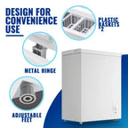 3.6 Cu.ft Chest Mini Freezer with Wheels Deep Freezer for Bulk Storage Top Open Door 2 Removable Baskets 7 Modes Temperature for Home Apartment Kitchen Black - image 10