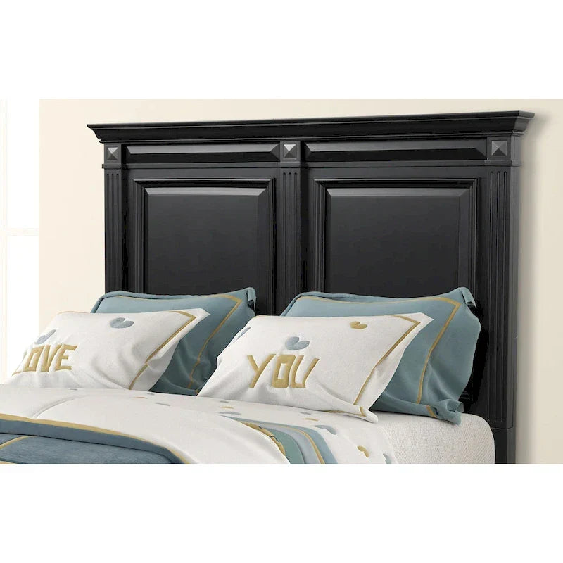 Roundhill Furniture Renova Vintage Black Wooden Bedroom Collection - image 17