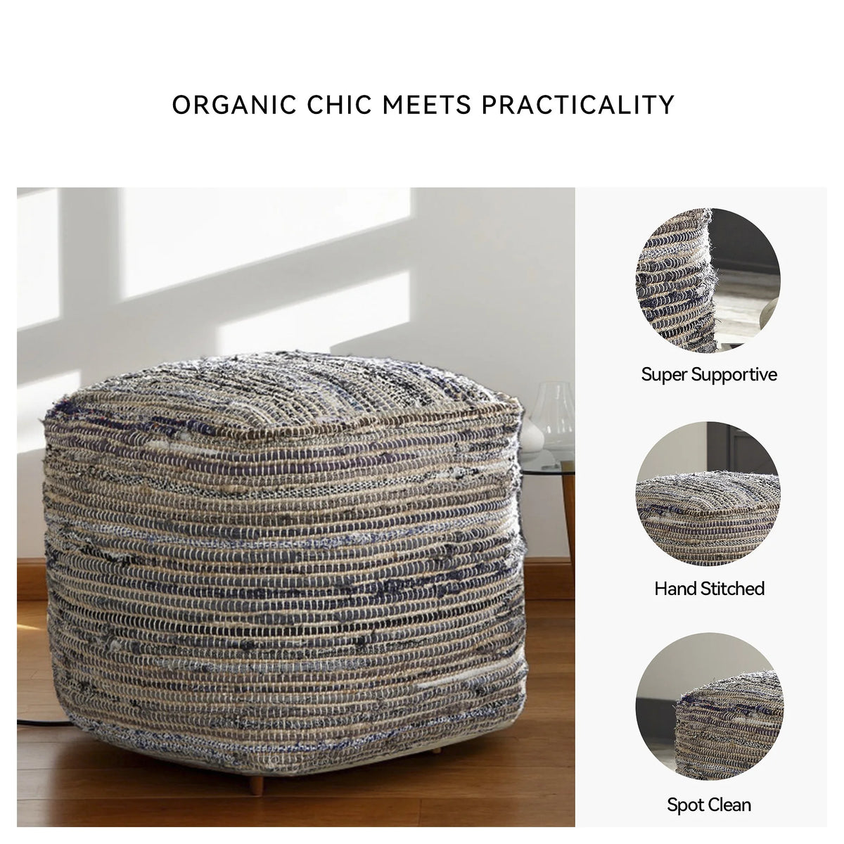 Signature Design by Ashley Contemporary Absalom Pouf  Denim - image 4
