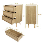 Modern Boho 3-Drawer Rattan Dresser - Stylish Chest of Drawers with Ample Storage for Your Bedroom - image 5