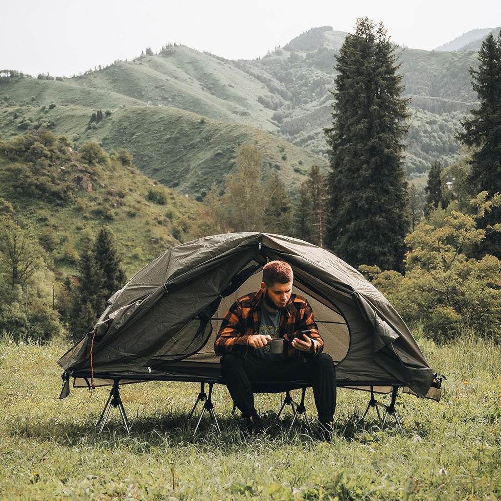 Night Cat Camping Cot Tent - Waterproof 1-Person Off-Ground Combo Cot Bed for Adults Portable Easy Set-up Tent - image 6