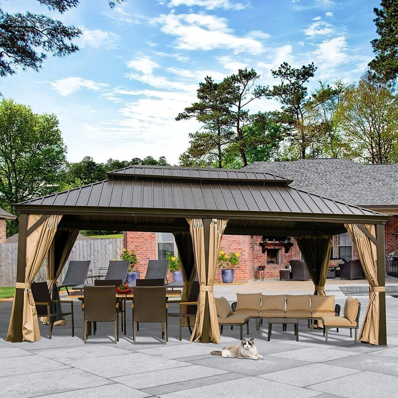 Calaro 19.5 Ft. W x 11 Ft. D Galvanized Steel Patio Gazebo - image 2