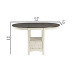 Glee Extendable Counter Height Table (42-60 Inches) in Antique White and Brown - image 5