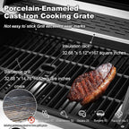 Upgraded 4 Burner BBQ Propane Gas Grill with Cast Iron Grates & Side Stove, 44,000 BTU Stainless Steel Burner Barbecue Grill for Patio, Camping, Outdoor Cooking. - image 11