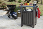 Unity Portable Outdoor Table and Storage Cabinet with Hooks for Grill Accessories-Stainless Steel Top for Patio Kitchen Island or Bar Cart, Espresso Brown - image 3