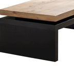 Versatile 2-Tier Coffee Table in Black and Natural Wood for Living Room - image 10