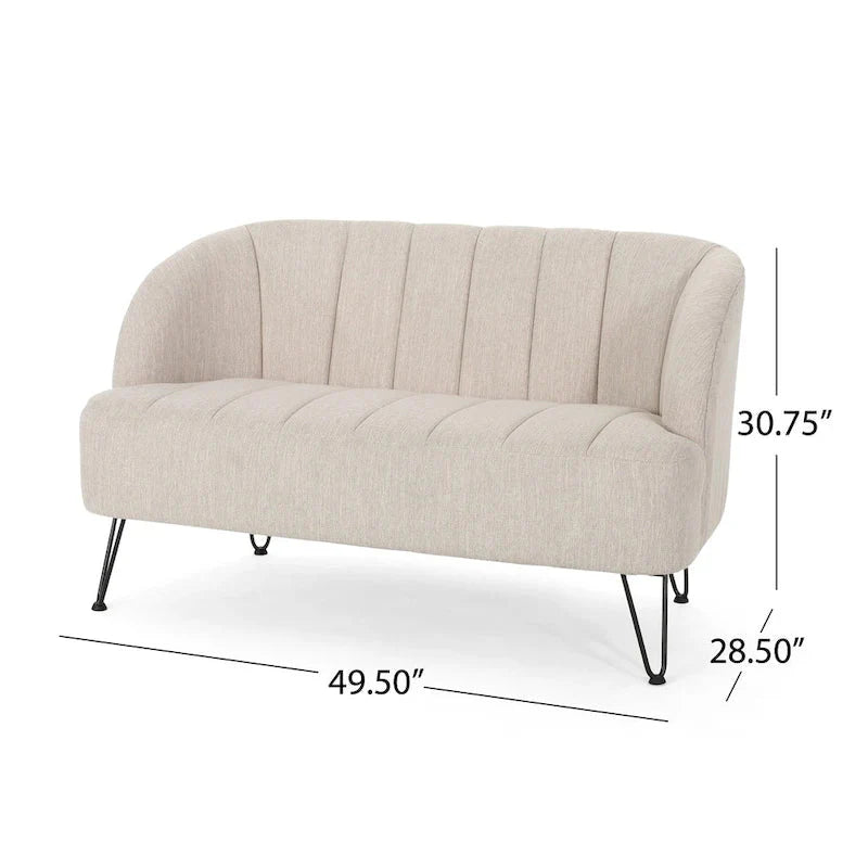 Christopher Knight Home Lupine Contemporary Fabric Loveseat with Hairpin Legs - image 18