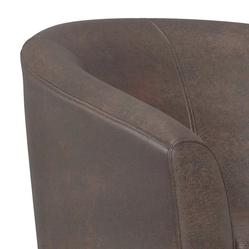 Modern Tub Accent Chair with Upholstered Seat and Wooden Legs - image 33