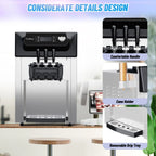 Garvee 2200W Commercial Ice Cream Machine, 3 Flavor Soft Serve Ice Cream Machine, 5.3-7.4 Gal/Hr, with LCD Touch Screen, Automatic Cleaning, High Productivity for Home Snack Bar & Restaurants - image 3