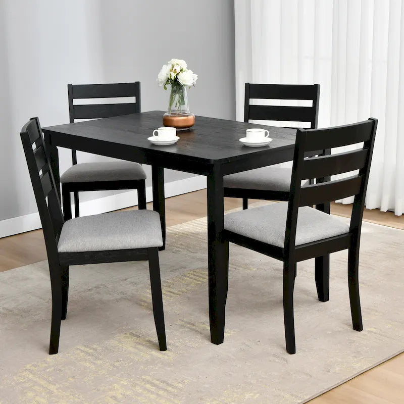Set of 4 Slat Back Wooden Dining Chairs - image 24