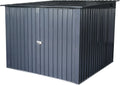 5-foot outdoor steel bicycle storage shed with a sloping roof and 4 bicycle tracks. Bicycle storage shed, black version. - image 1