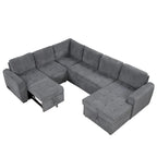 Roomfitters U-Shaped Sectional Sofa with Pull-Out Bed, Storage Chaise Lounge, and Integrated Charging Ports for Living Room - image 23