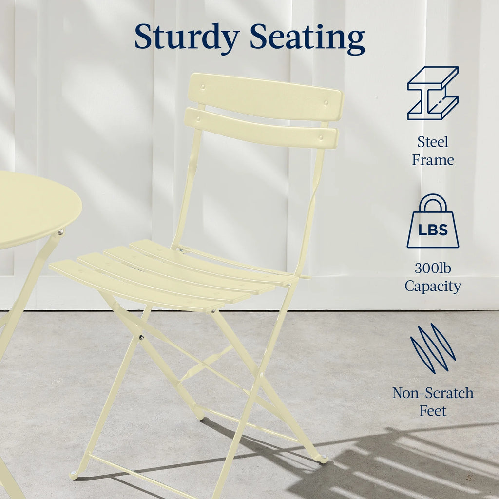 Best Choice Products 3-Piece Small Bistro Set, Folding Patio Furniture Set of 2 Chairs and Table - Black - image 83
