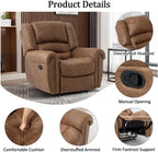 CANMOV Leather Recliner Chair, Classic and Traditional Manual Recliner Chair with Comfortable Arms and Back Single Sofa for Living Room, Nut Brown - image 43