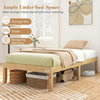 Costway 14-Inch Wooden Platform Bed Frame for Twin, Full, and Queen Sizes with Rubber Support - image 19