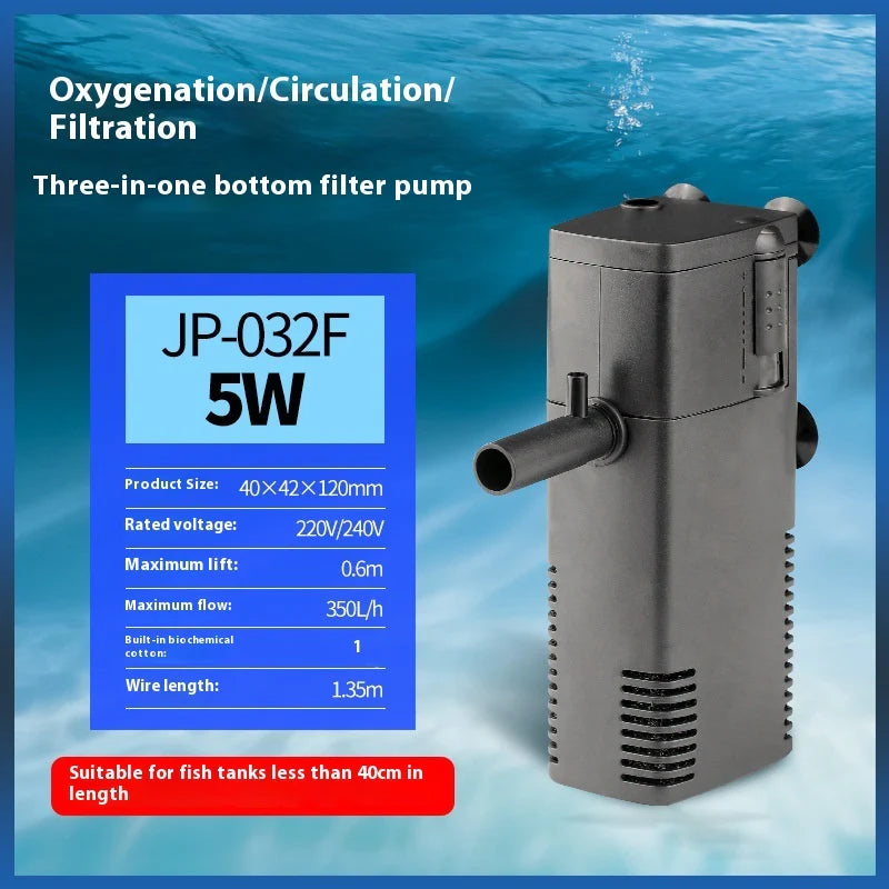 3-in-1 Fish Tank Aquarium Internal Filter Pump – Submersible Water Filter Oxygen Pump - image 9