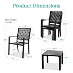Best Choice Products 3-Piece Stackable Steel Outdoor Conversation Bistro Set, Patio Chat Furniture w/ 2 Chairs, Table- Black - image 15