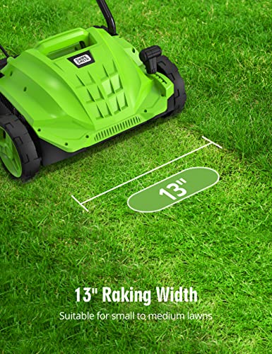 SWIPESMITH 13-Inch 12 Amp Electric Dethatcher Scarifier with Foldable Handle, 2-in-1 Lawn Dethatcher - image 6