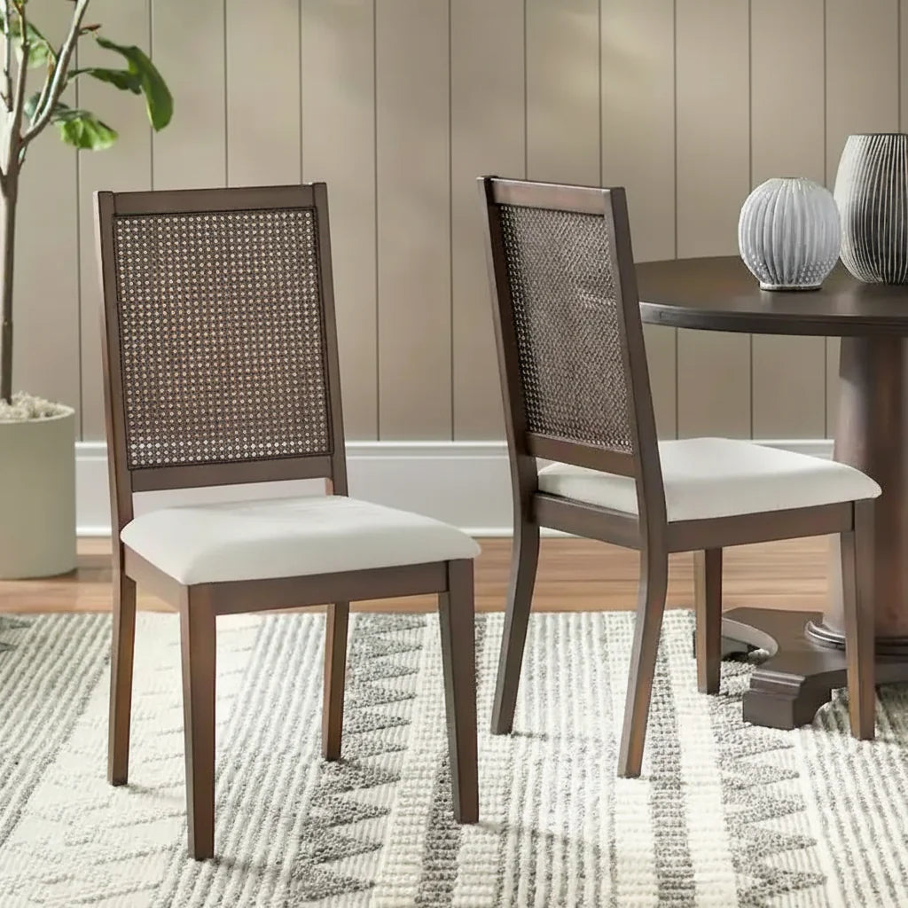 Set of 2 Westbury Solid Wood Cane Dining Chairs by Simple Living - image 1