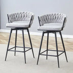 Pair of Swivel Bar Stools with Comfortable Linen Cushions - Counter Height Seating for Kitchen Islands, Dining Areas, or Pubs - image 3