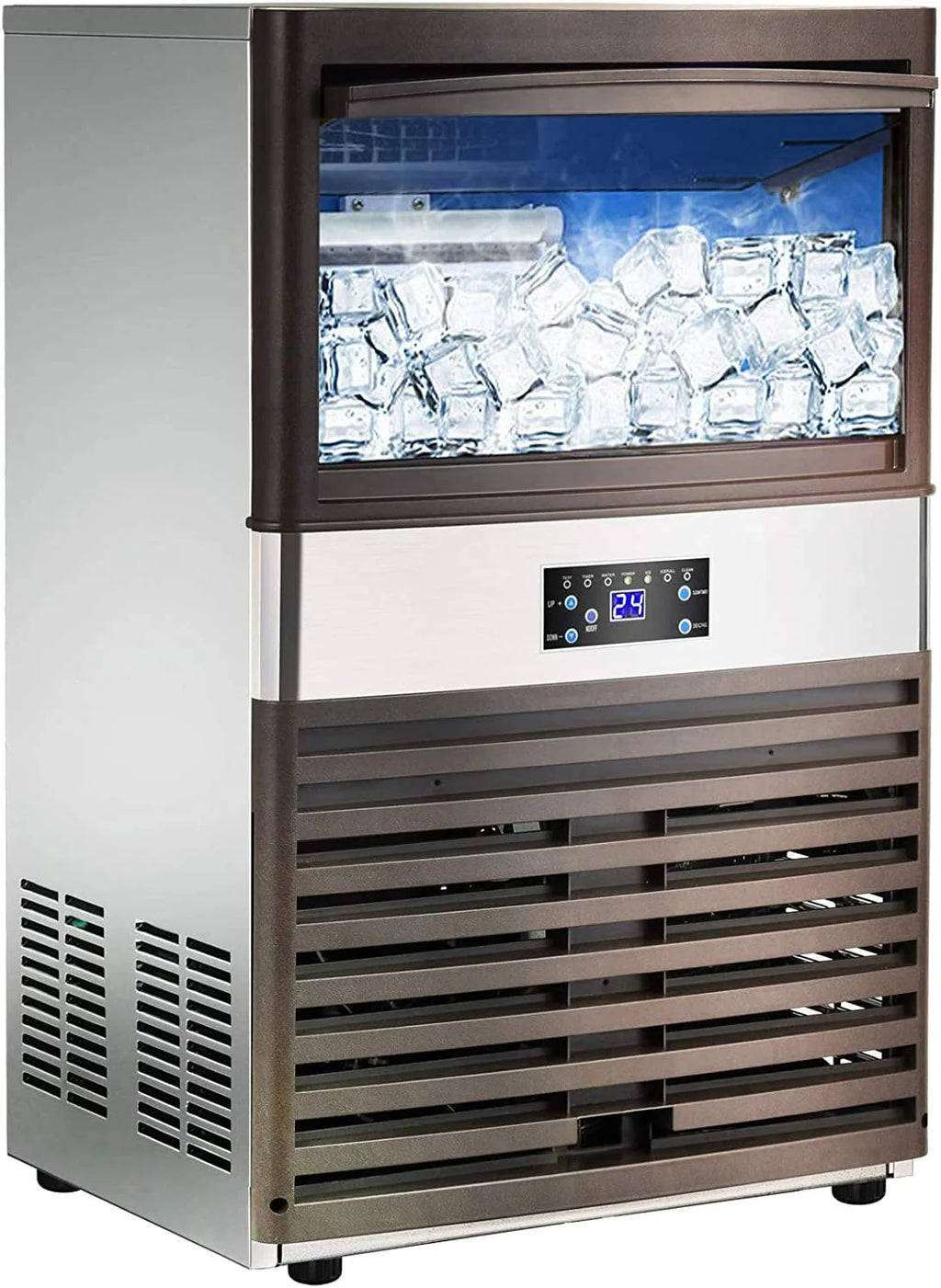 YUTGMasst Commercial Ice – 110LBS/24H Stainless Steel Free-Standing Ice Machine Maker Air Cooling Ice - image 1