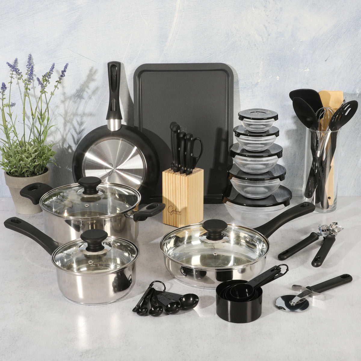 Gibson Home 71-Piece Stainless Steel Silver Cookware Combo Set - image 14