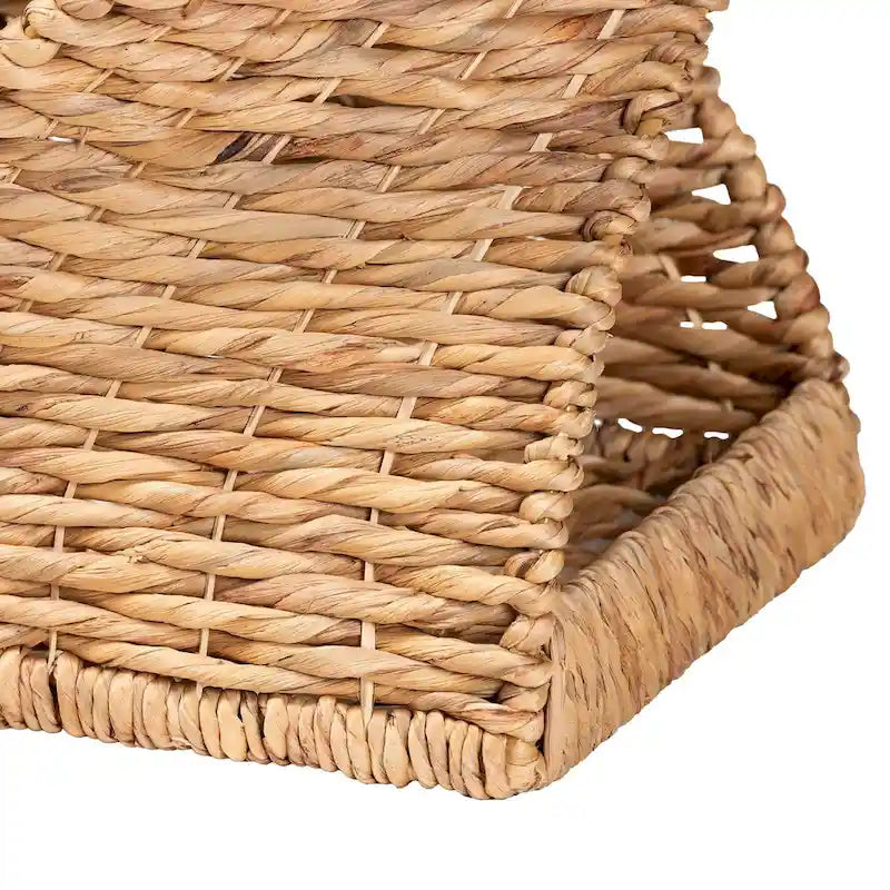 Pelleas Contemporary Bohemian Natural Brown Seagrass and Wood Side Table - image 5