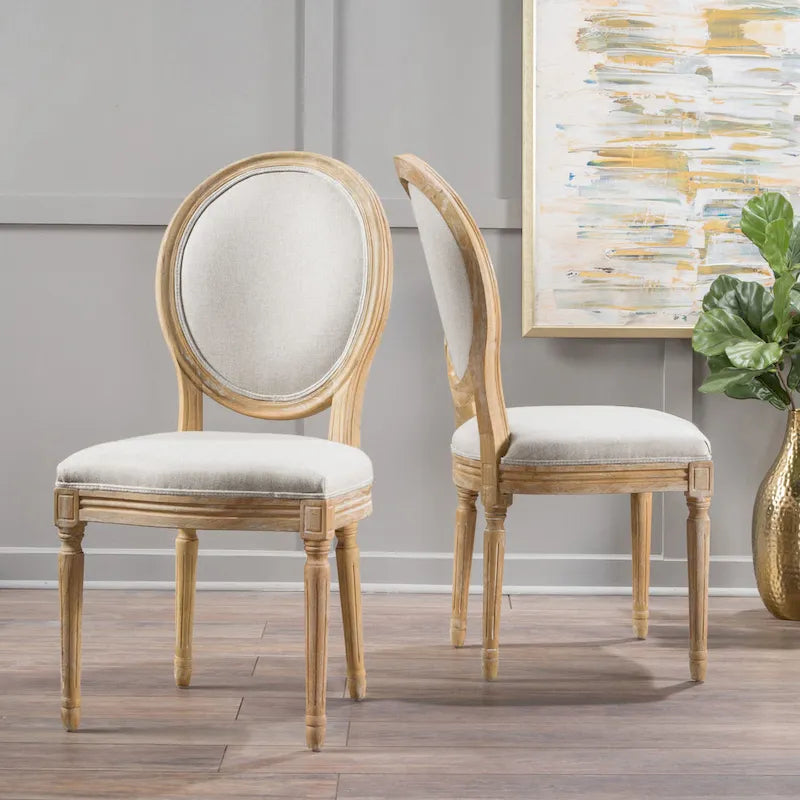 Set of 2 Phinnaeus French Country Fabric Dining Chairs by Christopher Knight Home - image 1