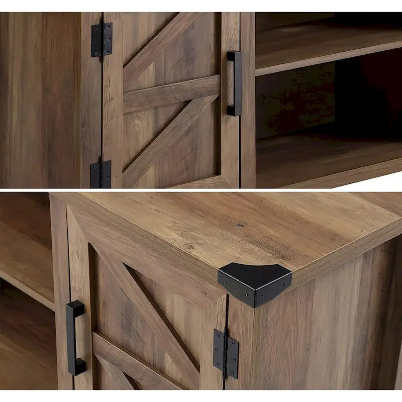 Rustic Farmhouse Barndoor TV Stand - Entertainment Center for TVs up to 70 Inches - image 10