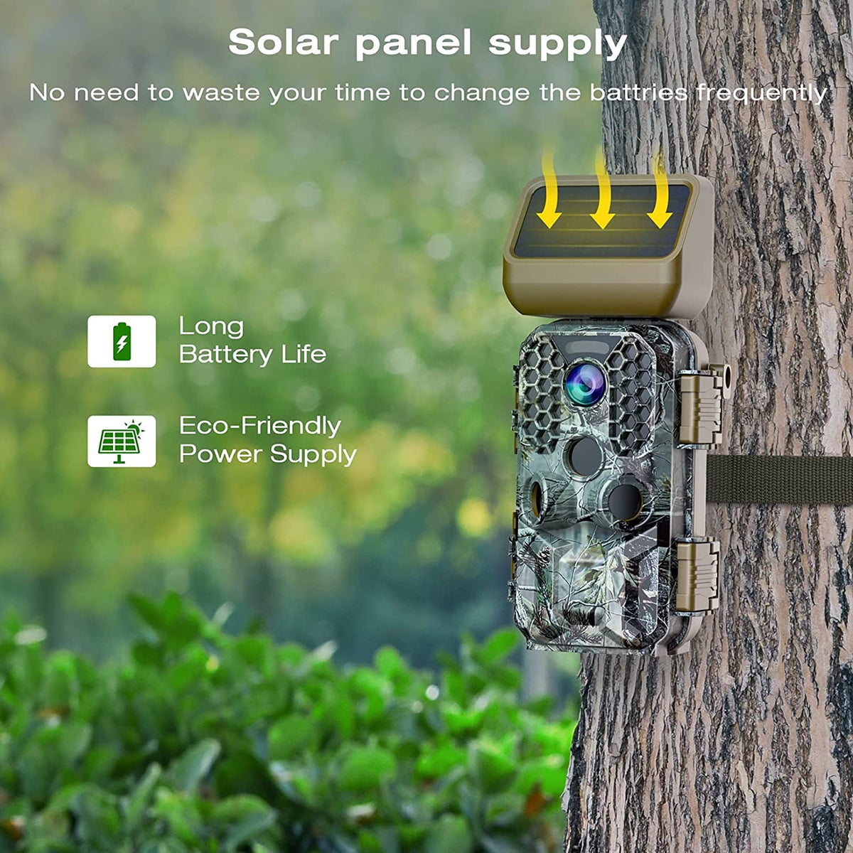 T200 4K 30MP Solar panel Trail Camera with WiFi Bluetooth - image 4