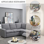 Linen Upholstered Power Recliner L-Shaped Sectional Sofa with USB Port - Soft Home Theater Seating for Living Room - image 17
