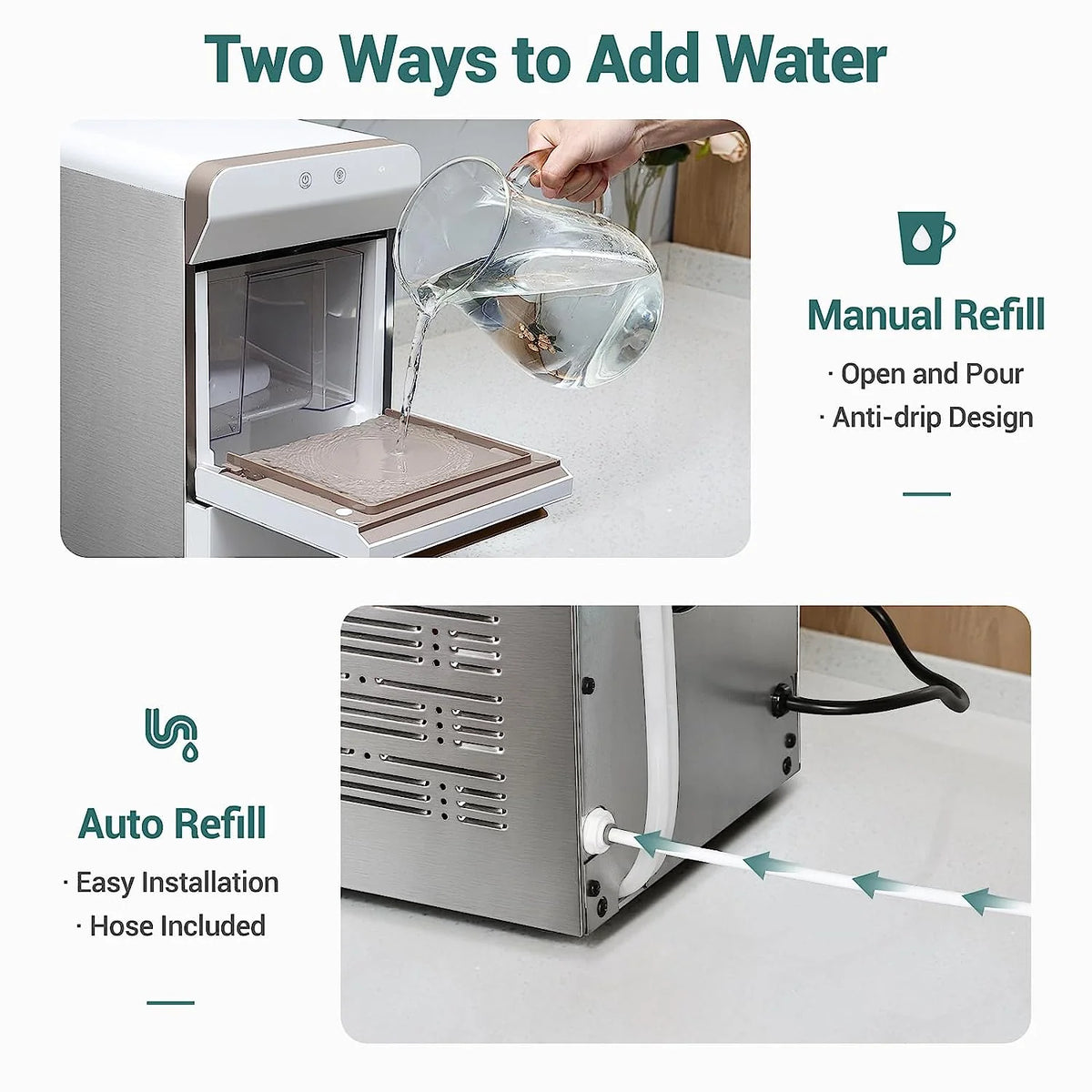 V2.0 Countertop Nugget Ice Maker / Self Cleaning Pellet Ice Maker / Open and Pour Refill / Stainless Steel Housing / - image 6