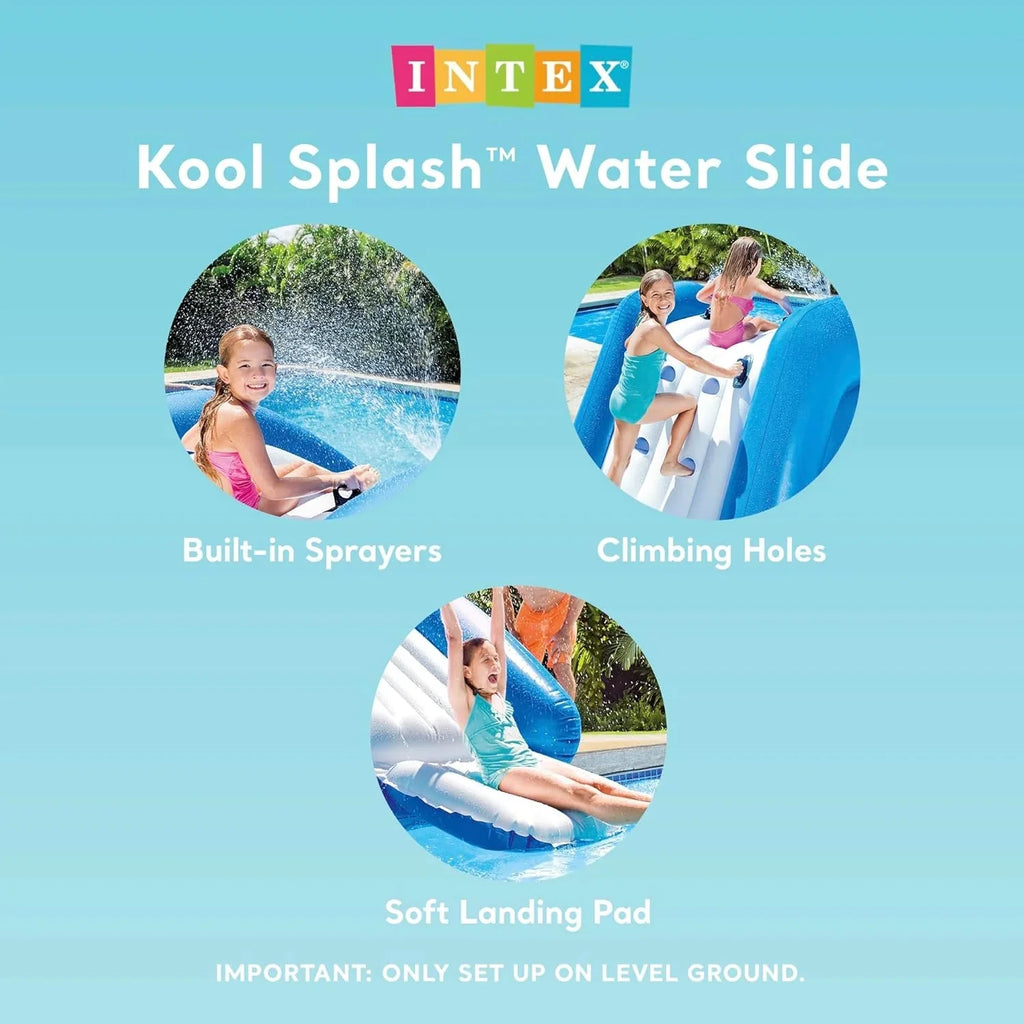 Intex Kool Splash Inflatable Water Slide Swimming Pool Play Center with Built in Sprayers for Kids and Adults, Ages 6 and Up, Blue - image 15