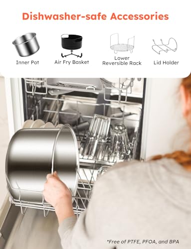 Nuwave Duet Air Fryer and Electric Pressure Cooker Combo with 2 Switchable Lids, 300 FoolProof One Touch Presets, Crisp&Tender Tech, 6QT Heavy duty Stainless Steel Pot, 15 Safety Features : Home & Kitchen - image 9