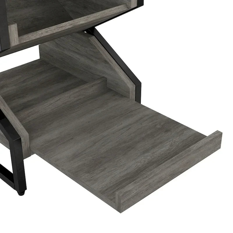 Denhour DH BASIC 17-Inch Metal Industrial End Table with 1 Open Shelf - image 12