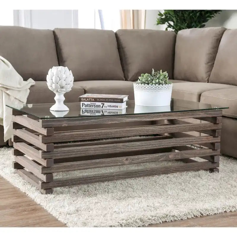 Lown 48-Inch Contemporary Grey Solid Wood Coffee Table by Furniture of America - image 1