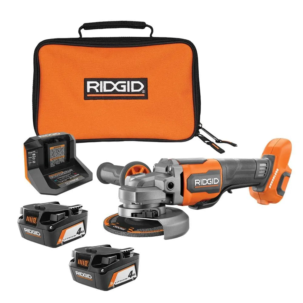 18V Brushless Cordless 4-1/2 in. Paddle Angle Grinder with (2) 4.0 Ah Batteries, Charger, and Bag -AC93044SBN - image 1