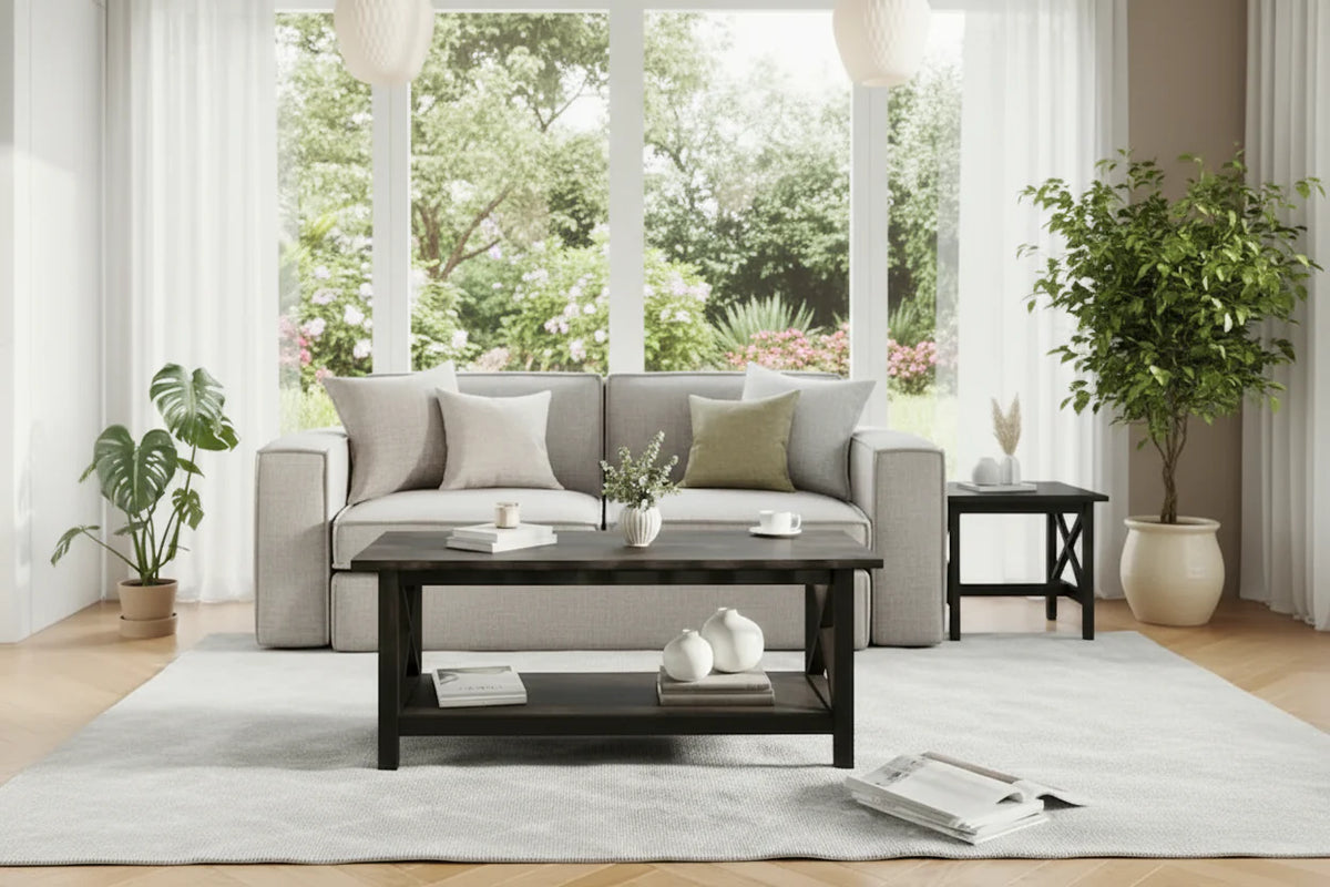 Classic Solid Wood Farmhouse Coffee Table - image 1