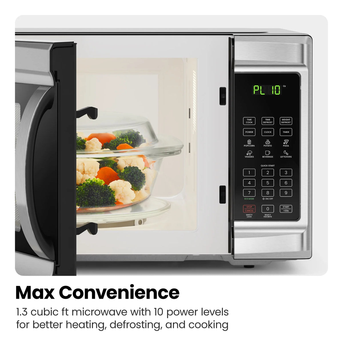 Chefman 0.9 cu ft Countertop Microwave Oven, 900 Watts - Stainless Steel - image 23