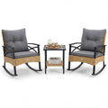 Tangkula 3 Pieces Outdoor Rocking Chairs Set for Garden - image 1