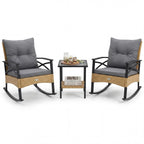 Tangkula 3 Pieces Outdoor Rocking Chairs Set for Garden - image 1