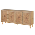 Large Floral Carved Storage Cabinet - Sideboard Buffet - image 7