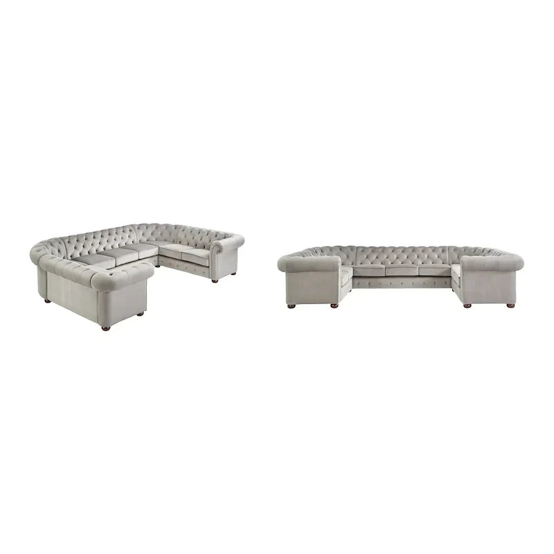 Gdansk 9-Person U-Shaped Chesterfield Sectional Sofa - image 12