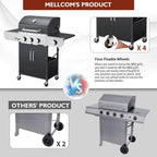 Upgraded 4 Burner BBQ Propane Gas Grill with Cast Iron Grates & Side Stove, 44,000 BTU Stainless Steel Burner Barbecue Grill for Patio, Camping, Outdoor Cooking. - image 33