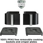 Ninja Foodi 10QT 6-in-1 DualZone Smart XL Air Fryer, 2 Independent 5QT Baskets, Smart Cook Thermometer, Match Cook, Smart Finish, Air Fry, Roast, Bake, Dehydrate, Reheat, Grey, DZ550 - image 15