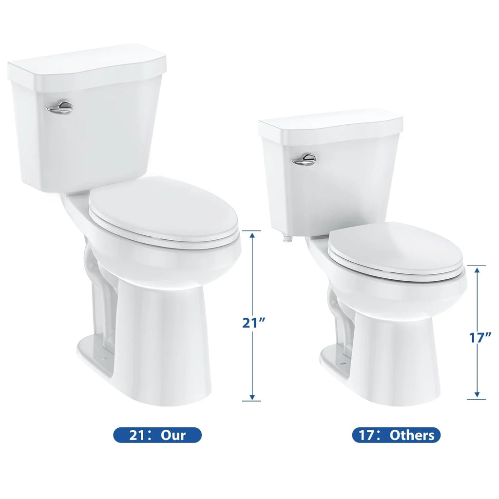 Elongated Two-Piece Toilet with Soft-Close Seat and 1.28 GPF Siphonic Flush - image 9