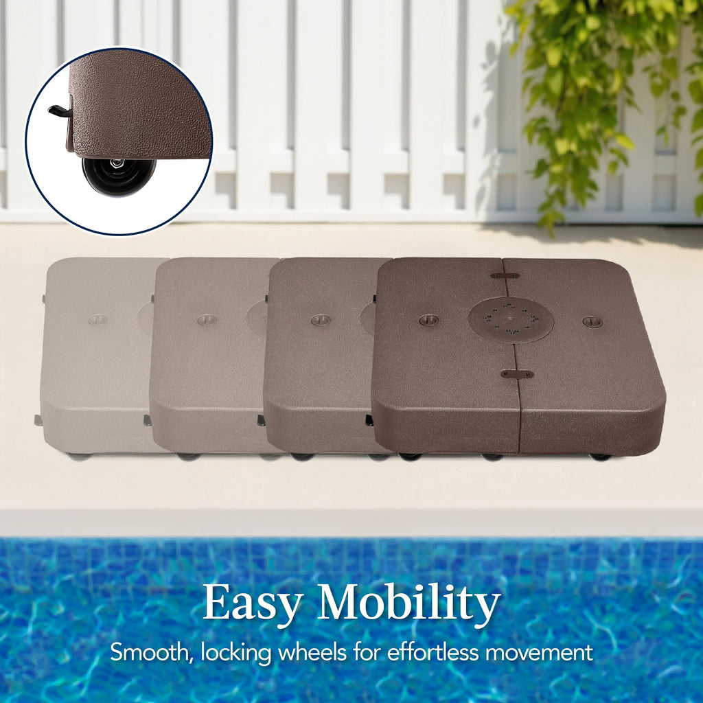 Best Choice Products Heavy-Duty Outdoor Cantilever Base Stand w/ Wheels, Locks, Fillable 330lb Capacity - Black - image 24
