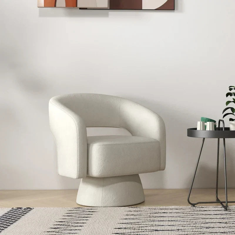 Modern Upholstered Armchair with 360-Degree Swivel Design - image 8